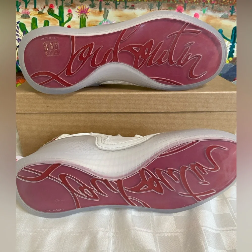 Christian Louboutin Arpoador Flat, Leather, Suede,Men’s Sneakers,Wht, EU43/US 10 - Picture 11 of 16